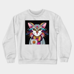 Colorful feline cat Crewneck Sweatshirt